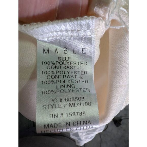 Mable White Pearl Stud/ Swiss Tulle Mini Dress Women's Medium - Picture 6 of 7